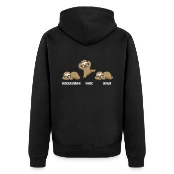Procrastinate Panic Procrastination Gift - Unisex Premium Organic Zip Hoodie - black - Back - Nico (187cm)