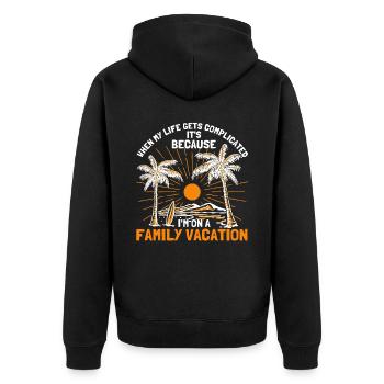 Autoreise Urlaub Familie Urlaub Familie Geschenk - Unisex Premium Bio Zip Hoodie - Schwarz - Hinten - Nico (187cm)