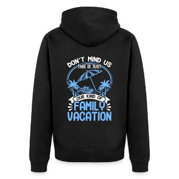 Autoreise Urlaub Familie Urlaub Familie Geschenk - Unisex Premium Bio Zip Hoodie - Schwarz - Hinten - Nico (187cm)
