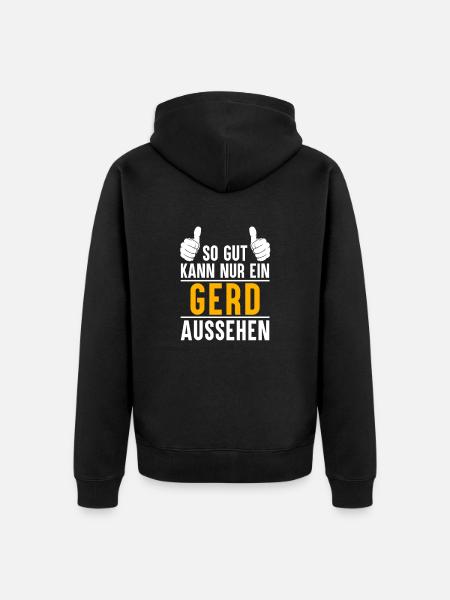 Gerd Vorname Name Geschenk - Unisex Premium Bio Zip Hoodie - Schwarz