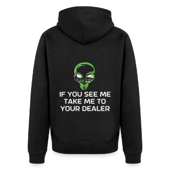 Alien - Unisex Premium Organic Zip Hoodie - black - Back - Nico (187cm)