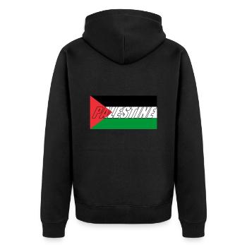Palästina Geschenk Free Palestine Gaza Streifen - Unisex Premium Bio Zip Hoodie - Schwarz - Hinten - Nico (187cm)