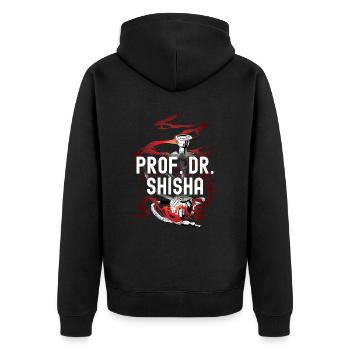 Shisha Geschenk für Wasserpfeife Shishabar Pfeife - Unisex Premium Bio Zip Hoodie - Schwarz - Hinten - Nico (187cm)