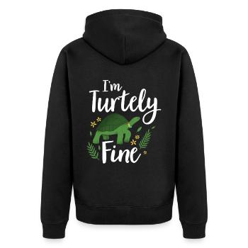 Turtle Relaxed Chill Sea Ocean Beach - Unisex Premium Organic Zip Hoodie - black - Back - Nico (187cm)