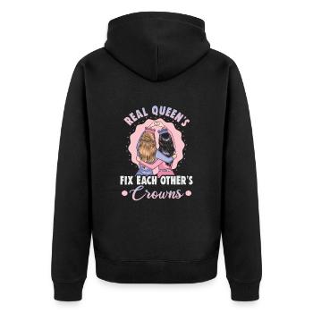 Cadeau d’amitié pour bon ami - Veste à capuche bio Premium Unisexe - noir - Dos - Nico (187cm)