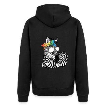 Autist Tshirt Autimus Geschenk Asperger Kinder - Unisex Premium Bio Zip Hoodie - Schwarz - Hinten - Nico (187cm)