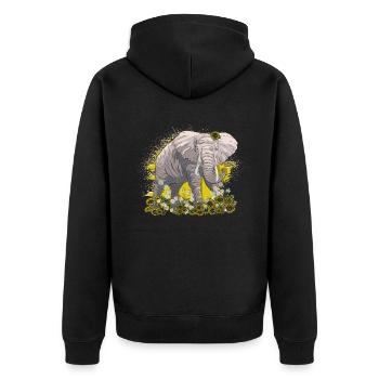 Éléphant - Veste à capuche bio Premium Unisexe - noir - Dos - Nico (187cm)
