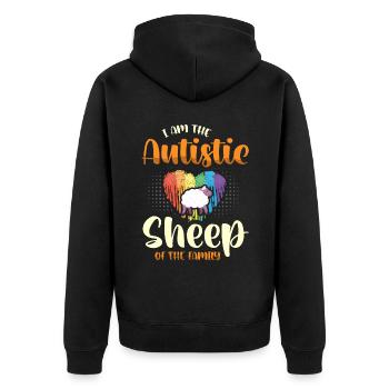 Autism Gift Autistic Asperger ADHD Autism - Unisex Premium Organic Zip Hoodie - black - Back - Nico (187cm)