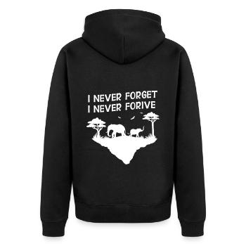 Elephant Gift For Proboscis Africa Wilderness Zoo - Unisex Premium Organic Zip Hoodie - black - Back - Nico (187cm)