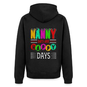 Les nanny days sont des jours heureux pour grand-mère grand-mère - Veste à capuche bio Premium Unisexe - noir - Dos - Nico (187cm)