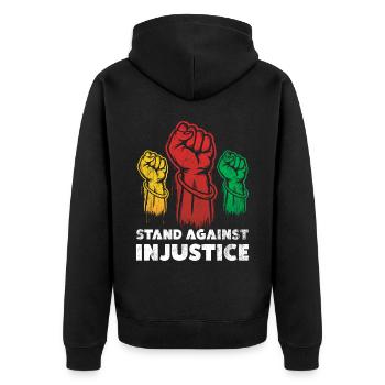 S’opposer à l’injustice pour les fiers - Veste à capuche bio Premium Unisexe - noir - Dos - Nico (187cm)