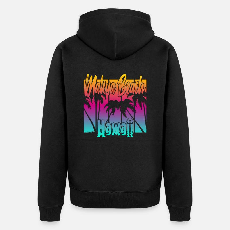 Makua Beach Hawaï - Veste à capuche bio Premium Unisexe - noir