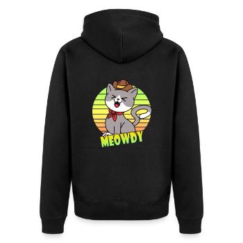 Meowdy Cowboy Chat - Veste à capuche bio Premium Unisexe - noir - Dos - Nico (187cm)