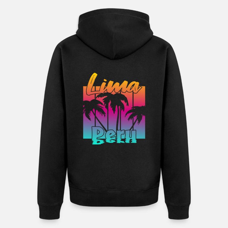 Lima Pérou - Veste à capuche bio Premium Unisexe - noir