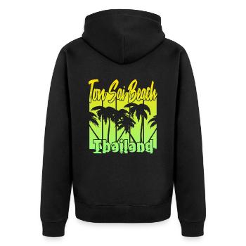 Ton Sai Beach Thailand - Unisex Premium Bio Zip Hoodie - Schwarz - Hinten - Nico (187cm)