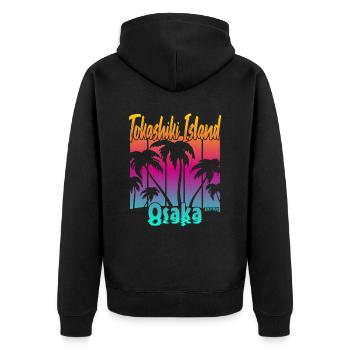 Tokashiki Island Osaka - Unisex Premium Organic Zip Hoodie - black - Back - Nico (187cm)