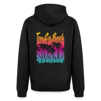 Ton Sai Beach Thailand - Unisex Premium Bio Zip Hoodie - Schwarz - Hinten - Nico (187cm)
