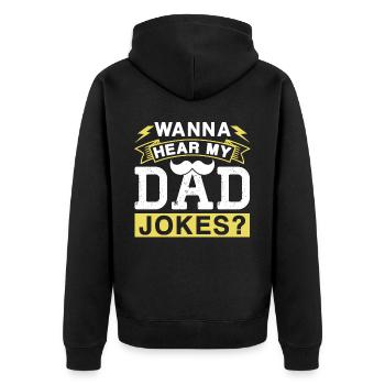 Papa Blague Papa Blague Père Blagues - Veste à capuche bio Premium Unisexe - noir - Dos - Nico (187cm)