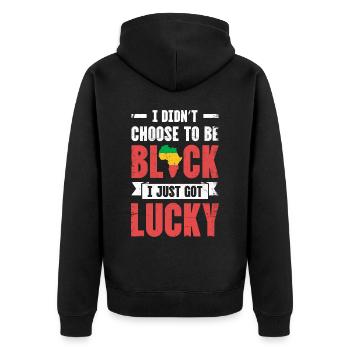Je n’ai pas choisi de devenir noir - Veste à capuche bio Premium Unisexe - noir - Dos - Nico (187cm)