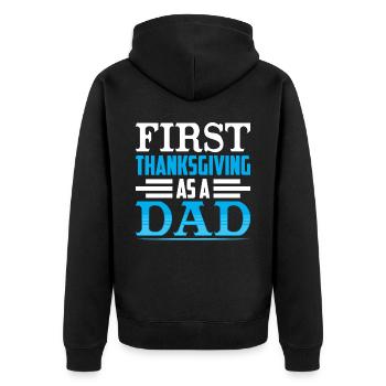 Premier Thanksgiving Comme Père Papa Papa Dits - Veste à capuche bio Premium Unisexe - noir - Dos - Nico (187cm)