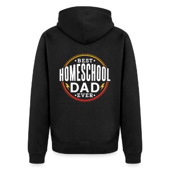 Bester Homeschool Papa Aller Zeiten Homeschooling - Unisex Premium Bio Zip Hoodie - Schwarz - Hinten - Nico (187cm)