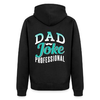 Papa Witz Dad Joke Vater Jokes - Unisex Premium Bio Zip Hoodie - Schwarz - Hinten - Nico (187cm)