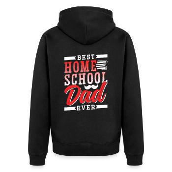 Bester Homeschool Papa Aller Zeiten Homeschooling - Unisex Premium Bio Zip Hoodie - Schwarz - Hinten - Nico (187cm)