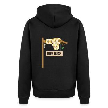 King python design for snake lovers - Unisex Premium Organic Zip Hoodie - black - Back - Nico (187cm)