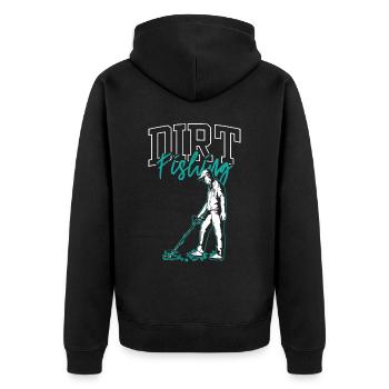 Dirt Fishing Metal Detection Metal Detecting - Unisex Premium Organic Zip Hoodie - black - Back - Nico (187cm)