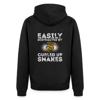 King python design for snake lovers - Unisex Premium Organic Zip Hoodie - black - Back - Nico (187cm)