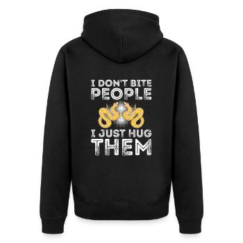 King python design for snake lovers - Unisex Premium Organic Zip Hoodie - black - Back - Nico (187cm)