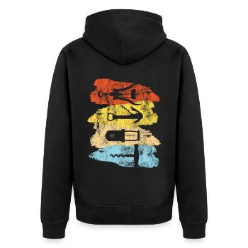 Sommelier Wine Drinking Tasting - Unisex Premium Bio Zip Hoodie - Schwarz - Hinten - Nico (187cm)