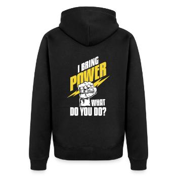 Electrician Electrical Engineer Electronics Technician - Unisex Premium Organic Zip Hoodie - black - Back - Nico (187cm)