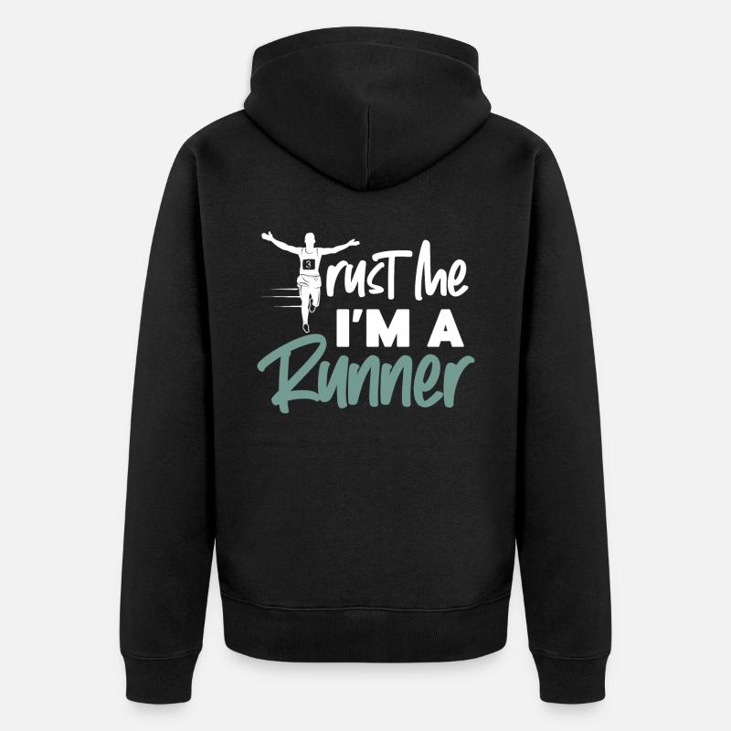 Running Runner Half Marathon Trust - Unisex Premium Bio Zip Hoodie - Schwarz