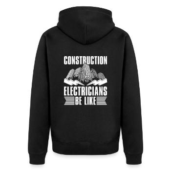 Electrician Electrical Engineer Electronics Technician - Unisex Premium Organic Zip Hoodie - black - Back - Nico (187cm)