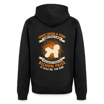 Une fois - Bichon Frise - Veste à capuche bio Premium Unisexe - noir - Dos - Nico (187cm)