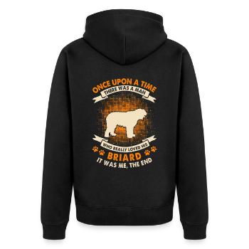 Einmal - Briarde - Unisex Premium Bio Zip Hoodie - Schwarz - Hinten - Nico (187cm)