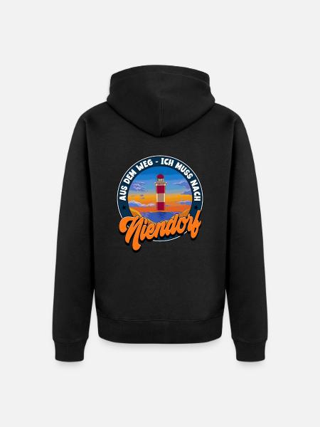 Niendorf - Unisex Premium Bio Zip Hoodie - Schwarz
