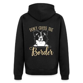 Ne traversez pas la frontière Collie Dog Puppy Paw Love - Veste à capuche bio Premium Unisexe - noir - Dos - Nico (187cm)