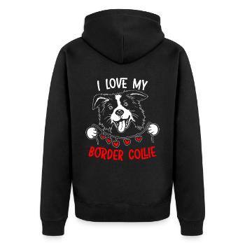 J’aime mon Border Collie Dog Lover Puppy Paw Love - Veste à capuche bio Premium Unisexe - noir - Dos - Nico (187cm)