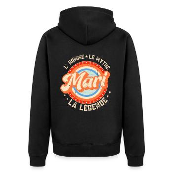 Mari L'Homme Le Mythe La Légende - Veste à capuche bio Premium Unisexe - noir - Dos - Nico (187cm)