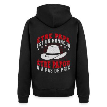 Être Papou N'a Pas De Sans Prix Fete Des Grand - Veste à capuche bio Premium Unisexe - noir - Dos - Nico (187cm)