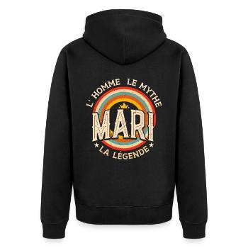 Mari L'Homme Le Mythe La Légende - Veste à capuche bio Premium Unisexe - noir - Dos - Nico (187cm)