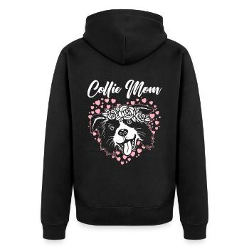 Collie Maman Chien Chiot Patte Border Collie Fête des Mères - Veste à capuche bio Premium Unisexe - noir - Dos - Nico (187cm)
