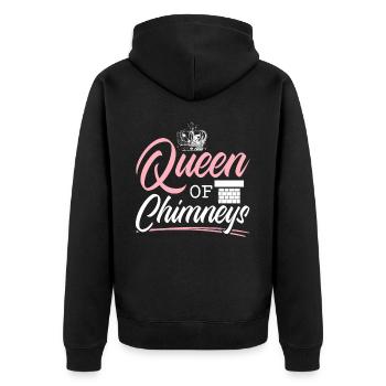 Königin der Schornsteine Kamin Schornsteinfeger - Unisex Premium Bio Zip Hoodie - Schwarz - Hinten - Nico (187cm)