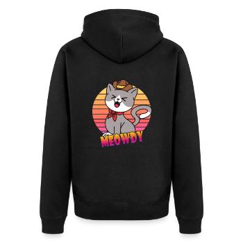 Meowdy Cowboy Chat - Veste à capuche bio Premium Unisexe - noir - Dos - Nico (187cm)