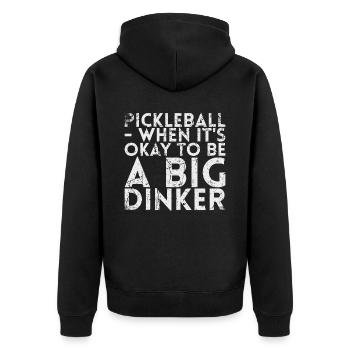 Pickleball quand c’est pour les joueurs de Pickleball dans - Veste à capuche bio Premium Unisexe - noir - Dos - Nico (187cm)