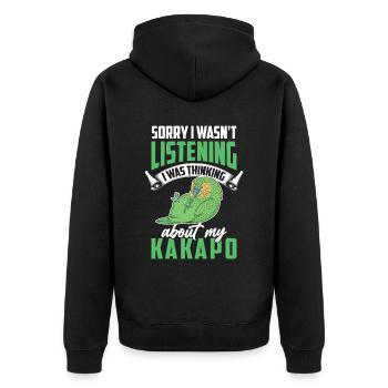 Kakapo ich war abgelenkt flugunfähiger Kakapo - Unisex Premium Bio Zip Hoodie - Schwarz - Hinten - Nico (187cm)