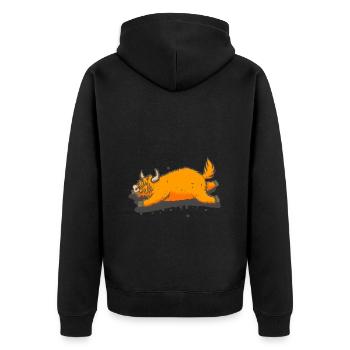 Scottish Highland Cow Cattle Cow Whisperer Farming - Unisex Premium Organic Zip Hoodie - black - Back - Nico (187cm)