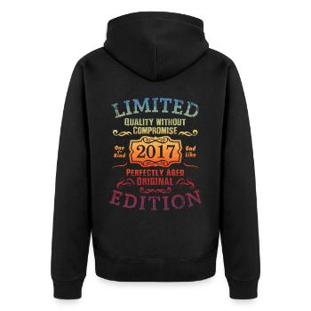 Birthday 2017 Limited Edition Gift Used Cool - Unisex Premium Organic Zip Hoodie - black - Back - Nico (187cm)